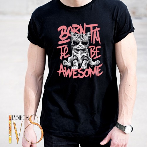 Мъжка тениска BORN TO BE AWESOME МОДЕЛ:4090