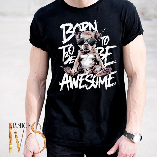 Мъжка тениска BORN TO BE AWESOME МОДЕЛ:4108