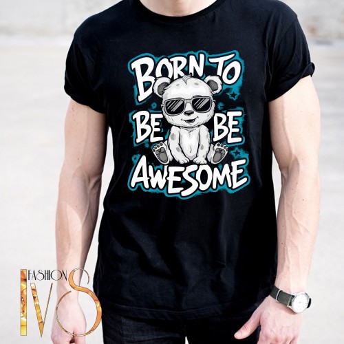 Мъжка тениска BORN TO BE AWESOME МОДЕЛ:4104
