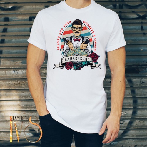 Мъжка тениска за бръснар BARBER SHOP МОДЕЛ:4004