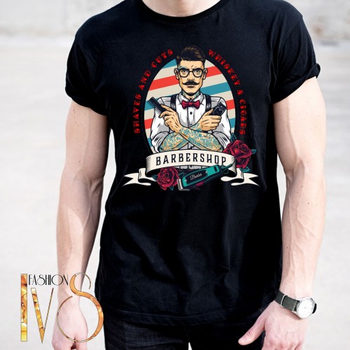 Мъжка тениска за бръснар BARBER SHOP МОДЕЛ:4004
