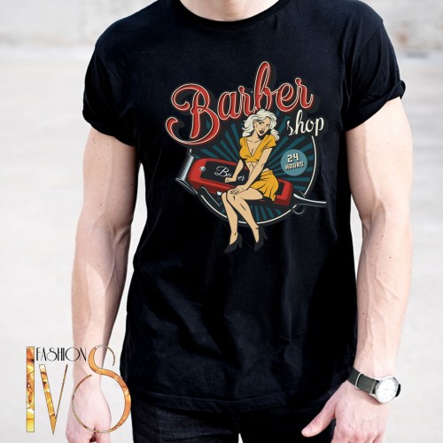 Мъжка тениска за бръснар BARBER SHOP МОДЕЛ:4015