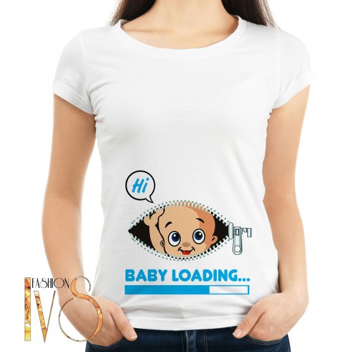 Дамска памучна тениска с принт BABY LOADING МОДЕЛ:4337