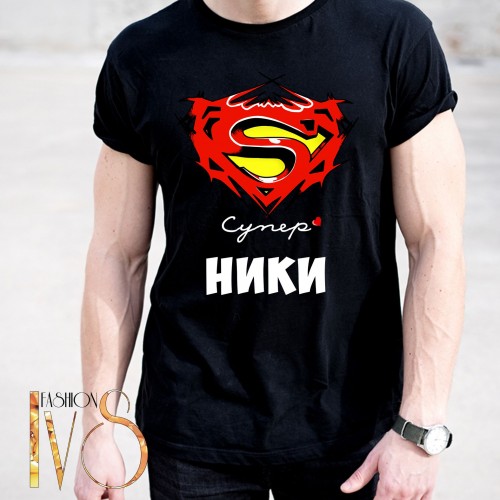 Мъжка черна тениска за Никулден МОДЕЛ:5390