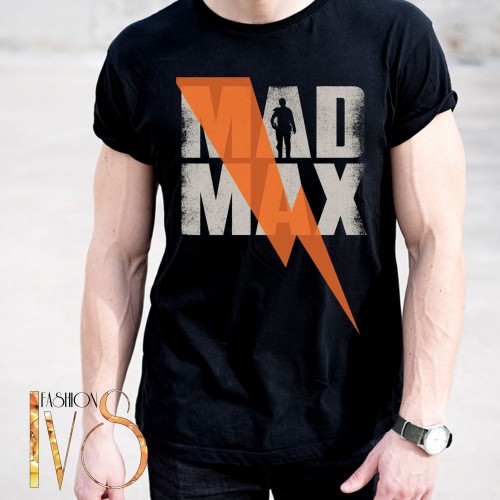 Мъжка черна памучна тениска с принт MAD MAX МОДЕЛ:4338