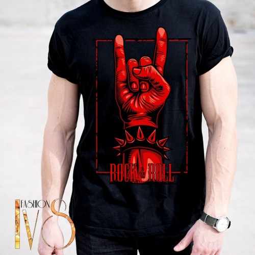 Мъжка тениска с щампа ROCK and ROLL МОДЕЛ:4222