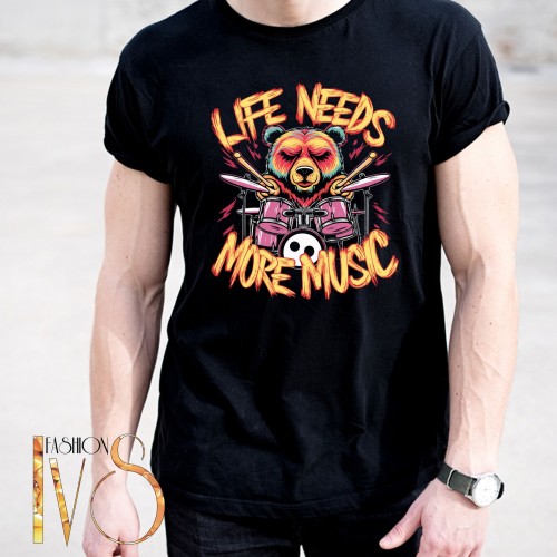 Мъжка тениска с щампа ROCK and ROLL МОДЕЛ:4055