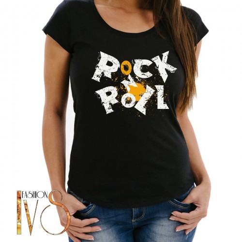 Дамска тениска с печат ROCK and ROLL МОДЕЛ:4024
