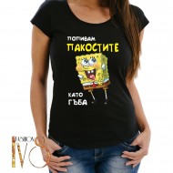 Дамска тениска със Спондж Боб Квадратни гащи SpongeBob МОДЕЛ:4403