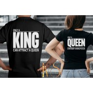 Комплект тениски за двойки с щампа KING QUEEN МОДЕЛ:2869