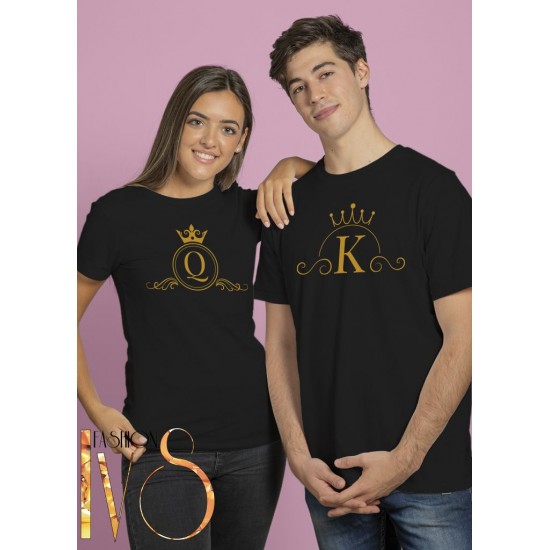 Комплект тениски за двойки с щампа KING QUEEN МОДЕЛ:2870 - ivs.bg
