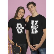 Комплект тениски за двойки с щампа KING QUEEN МОДЕЛ:2871