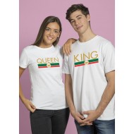 Комплект тениски за двойки с щампа KING QUEEN МОДЕЛ:2906