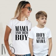 Комплект семейни тениски MAMA AND HER BOY, BOY AND HIS MAMA МОДЕЛ:2158