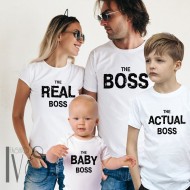Комплект семейни тениски THE REAL BOSS, THE BOSS, THE ACTUAL BOSS, THE BABY BOSS МОДЕЛ:2160