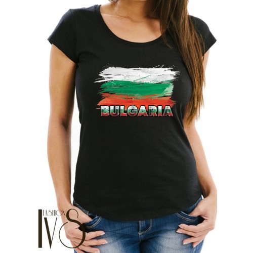 Мъжка черна тениска БЪЛГАРИЯ  с щампа МОДЕЛ:3507