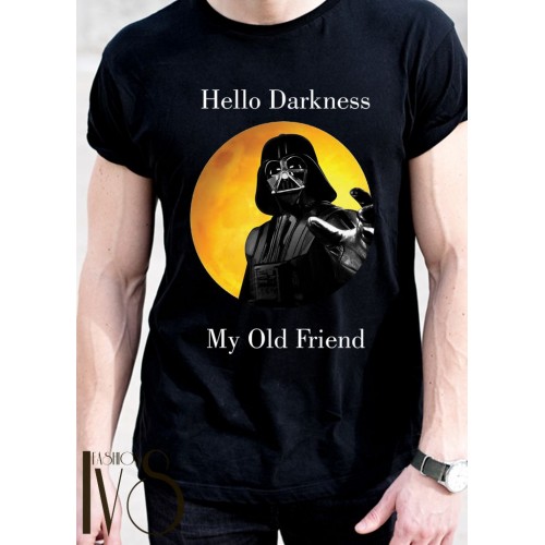 Мъжка черна памучна тениска с принт Darth Vader  МОДЕЛ:3498