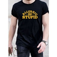 Мъжка тениска черна - ALLERGIC TO STUPID МОДЕЛ:220