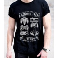 Мъжка черна памучна тениска с принт МОДЕЛ:2752