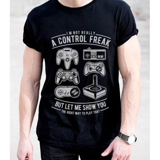 Мъжка черна памучна тениска с принт МОДЕЛ:2752 - ivs.bg