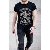 Мъжка черна тениска с щампа СПОРТ И ФИТНЕС МОДЕЛ:2728