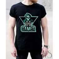 Мъжка черна памучна тениска с принт МОДЕЛ:2753