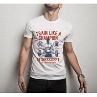 Мъжка памучна тениска с щампа СПОРТ И ФИТНЕС МОДЕЛ:2685