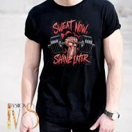 Мъжка тениска с печат SWEAT NOW SHINE LATER МОДЕЛ:4355