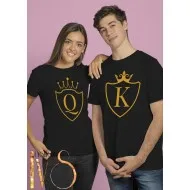 Комплект тениски за двойки с щампа KING QUEEN МОДЕЛ:2864
