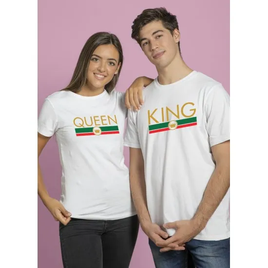 Комплект тениски за двойки с щампа KING QUEEN МОДЕЛ:2906 - ivs.bg