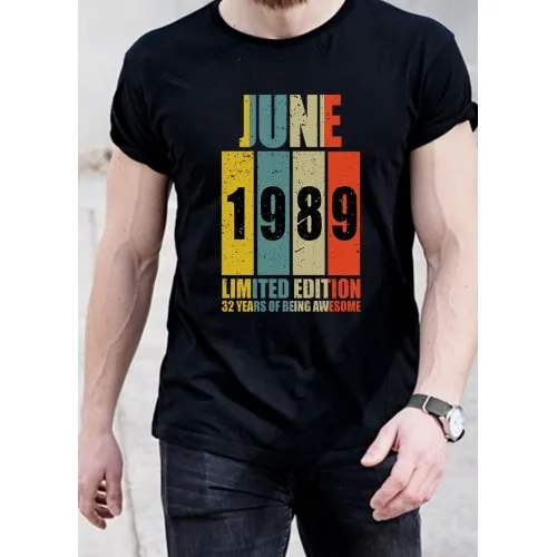 Мъжка ПЕРСОНАЛИЗИРАНА ТЕНИСКА С ВАШАТА ГОДИНА НА РАЖДАНЕ LIMITED EDITION